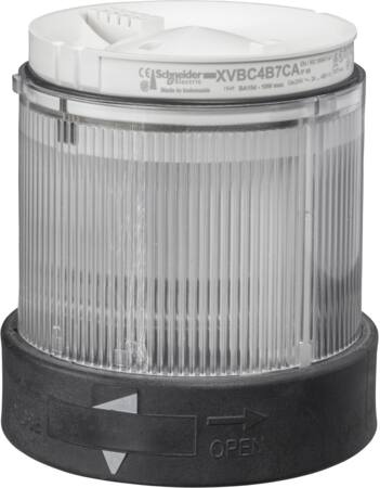 Harmony XVB Ø70 mm lystårn lysmodul med fast LED lys og 24VAC/DC i klar farve