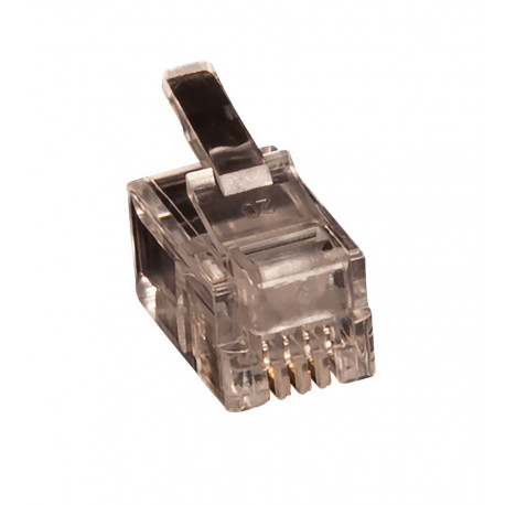 Modular plug RJ11 4P/4C for fladkabel