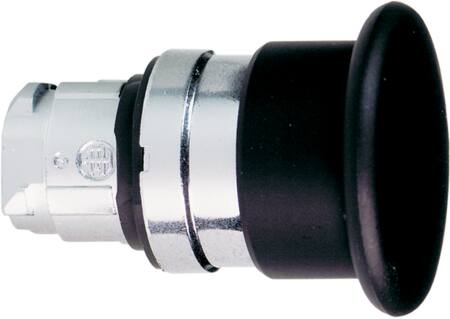 Harmony paddetrykshoved i metal med Ø40 mm padde i sort farve med fjeder-retur ZB4BC2