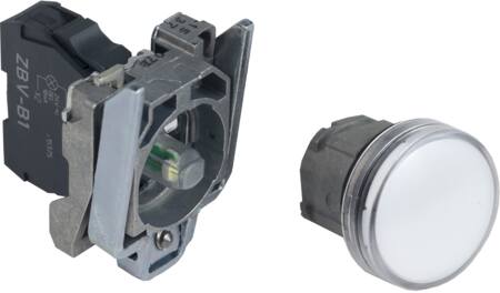 Lampe komplet hvid 24 V AC/DC med LED uden trafo