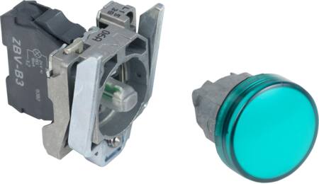 Lampe komplet grøn 24 V AC/DC med LED uden trafo