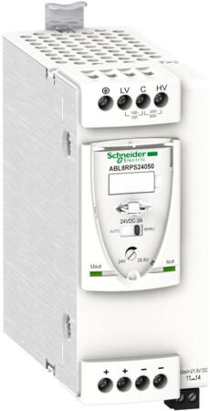 Modicon switchmode strømforsyning universal med 24 VDC 120 W-5 A udgang og 100-500 VAC 1 eller 2-fas