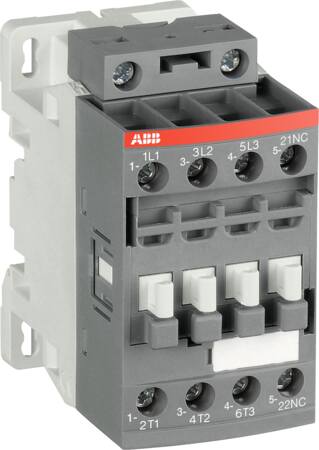 Kontaktor 3-polet 4kW 400V AC styrespænding 24-60V AC/20-60V DC hjælpekontakt 1NO skruetilslutning A