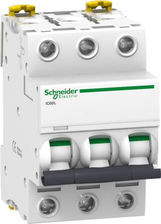 Acti9 iC60L 3P 10A Mono terminal C-karakteristik 25kA 230/400V Bredde 54mm