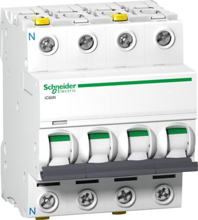 Acti9 iC60N 3P-N 16A  Dobbelt terminal B-karakteristik 6/10kA 230V Bredde 72mm