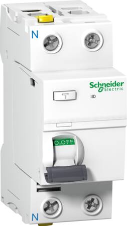 Acti9 HPFI-afbryder iID 2P 25A 30mA kl. A med dobbelt terminal 36 mm