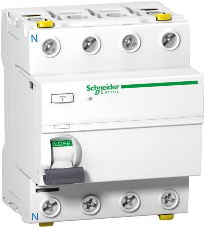 Acti9 PFI-afbryder iID 4P 63A 300mA kl. A selektiv med dobbelt terminal 72 mm