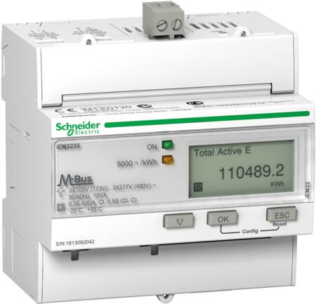 Acti9 3 faset Kilowatt-time måler til montering på DIN skinne IEM3235