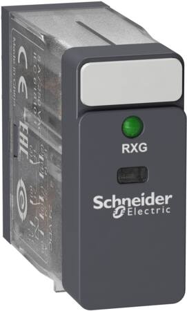 RXG stikbensrelæ med LED 2 C/O 5A og 24VDC
