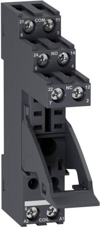 Sokkel for RXG relæer med 2 C/O kontakter og skrueterminaler