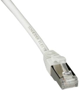 Patchkabel Cat.6A S/FTP 28AWG 1,0m Hvid LSZH kappe med helstøbte tyller i begge ender