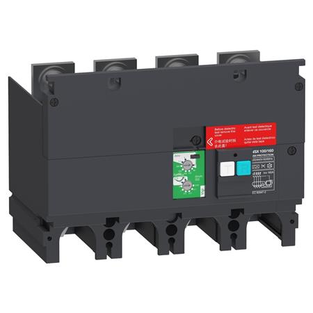 Fejlstrømsmodul Beskyttelse 4P ComPacT NSX 100/160 200 VAC til 440 VAC 30 mA til 3 A = klasse A 10 A