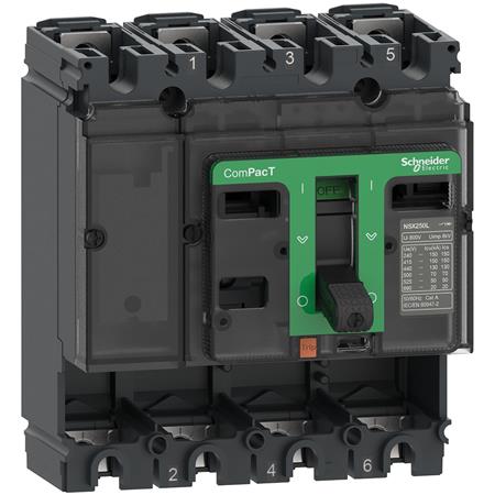 Maksimalafbryder uden strømrelæ ComPacT NSX160B 25 kA ved 415 VAC 50/60 Hz 160 A 4 poler