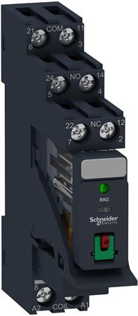 RXG RELÆ M/SOKKEL+LED+TEST 2C/O 230VAC