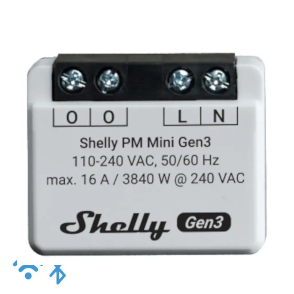 Shelly PM Mini (GEN 3) - WiFI effektmåler uden relæ (230VAC)