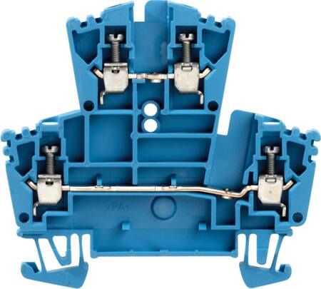 Dobbeltklemme WDK 2,5 blå skrue/skrue 102158