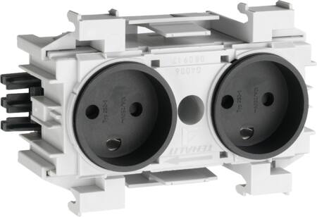 Stikkontakt Ecoline 2xDK frontm. 9011