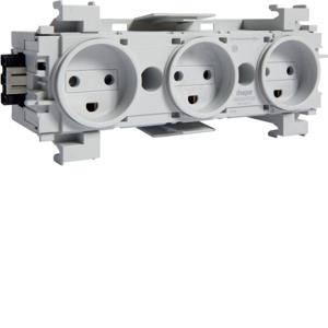 Stikkontakt Ecoline 3xDK frontm. 9016