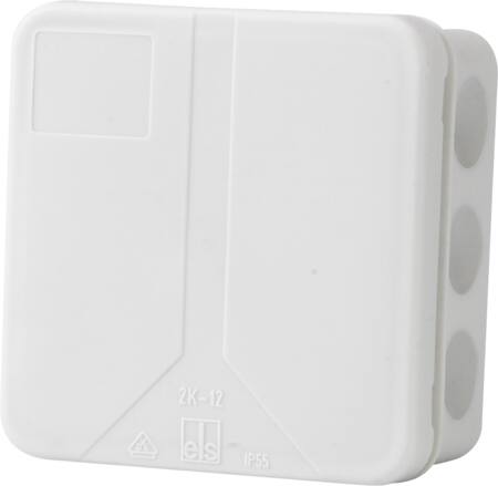 MEMBRANDÅSE 2K12, IP55 85X85 MM LYSEGRÅ