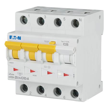 Kombiafbryder 25A 3P+N C 300mA 4M 4,5KA (PFI type A))