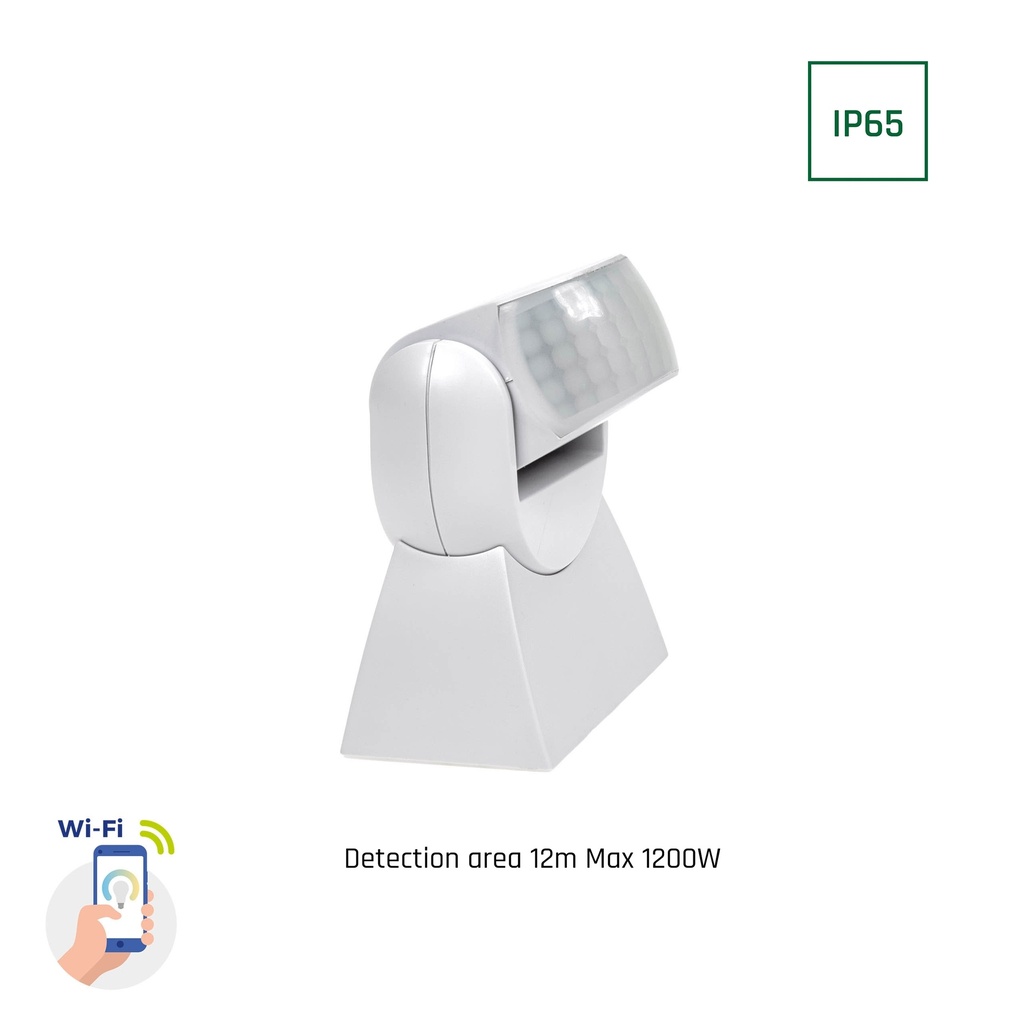 Smart bevægelsessensor 180° med WI-FI IP65 - Hvid