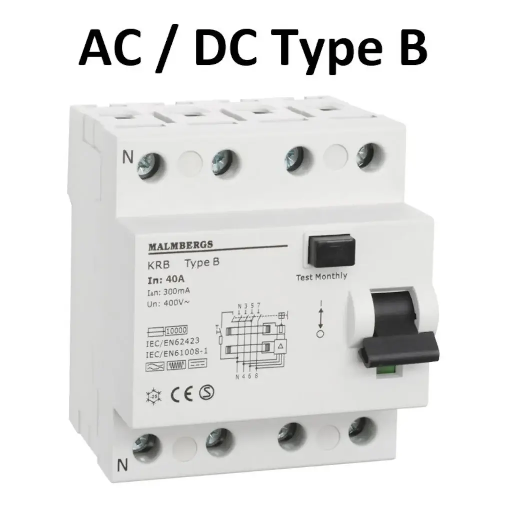 PFI relæ AC/DC 40A 4-Polet 300MA, Type B