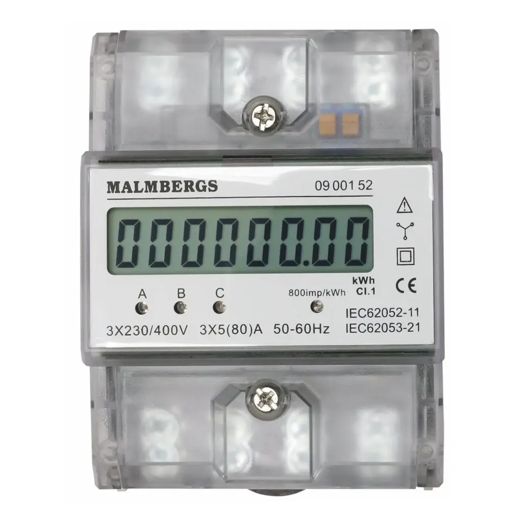 Digital KWh-måler 3-Faset, 63A
