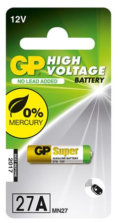 GP Alkaline 27A  C1 12V 1 stk. Ø7,7x28mm