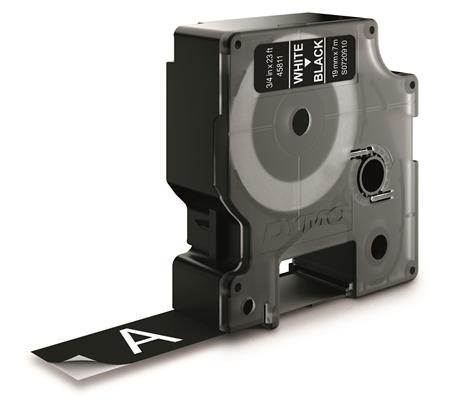 DYMO D1 tape hvid/sort 19mmx7m