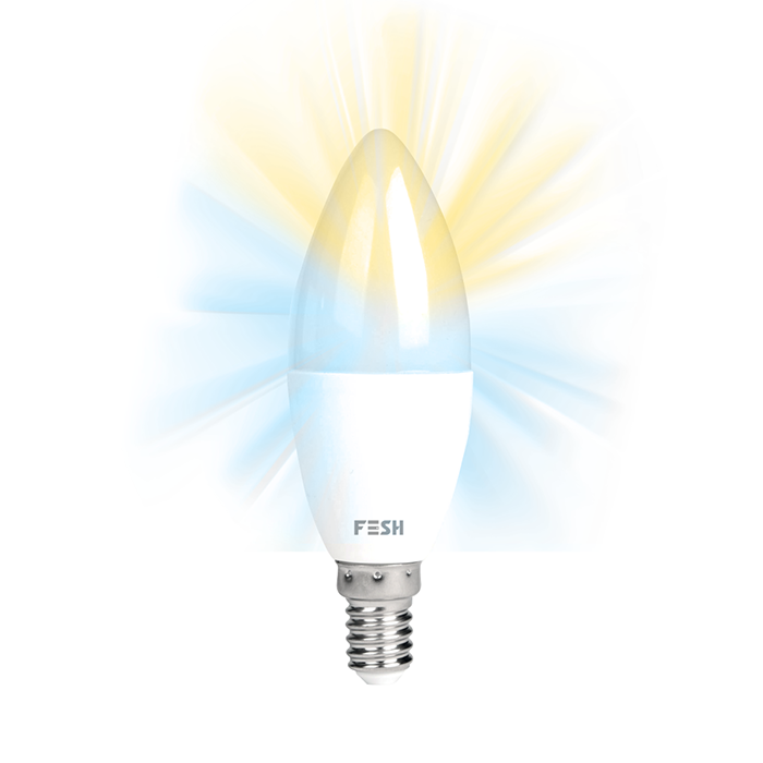 FESH SMART HOME LED Kerte, kold/varm E14 5W