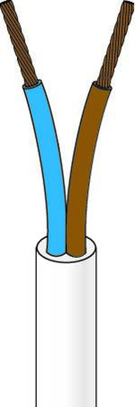 Plastkappeledning PKA H05VV-F 2X0,75 Hvid Rg100