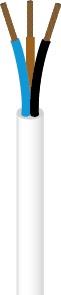 Plastkappeledning PKA H05VV-F 3X1 Hvid Rg100