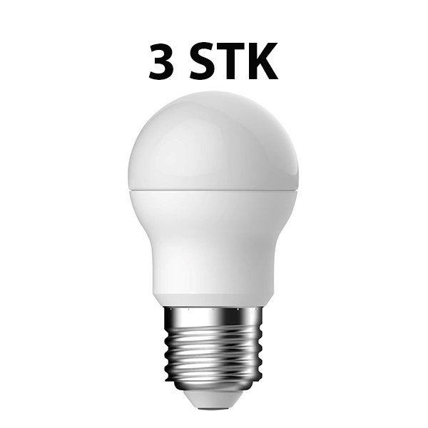 7,8W LED krone pære E27, 806 Lm 2700K - 3-pak