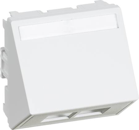 CLIC'LINE Dataudtag for 2x Actassi RJ45 1,5 modul vinklet hvid