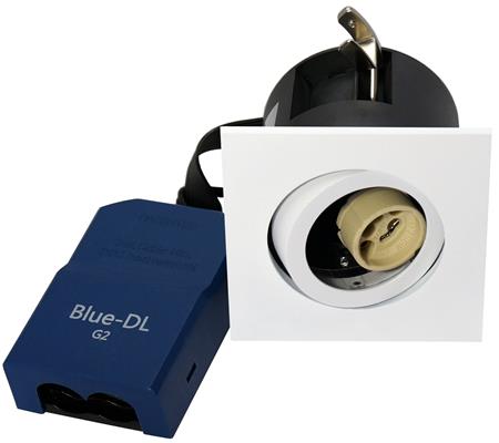 BLUE-DL 66 G2 FIRKANTET OUT GU10 HVID