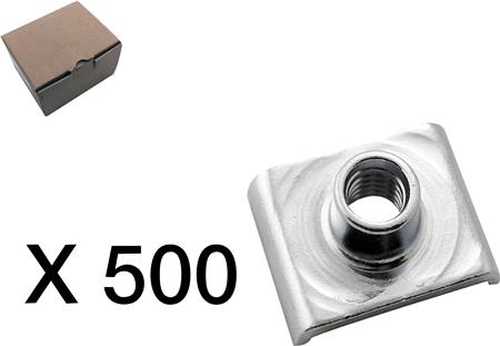 MØTRIKSTYKKE, M10, SKINNESYSTEM 500 STK.