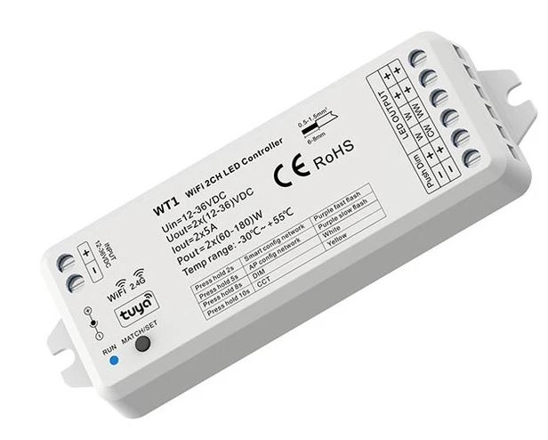 LEDlife rWave CCT controller - Tuya Smart/Smart Life, Push-dim, 12V (60W), 24V (120W)