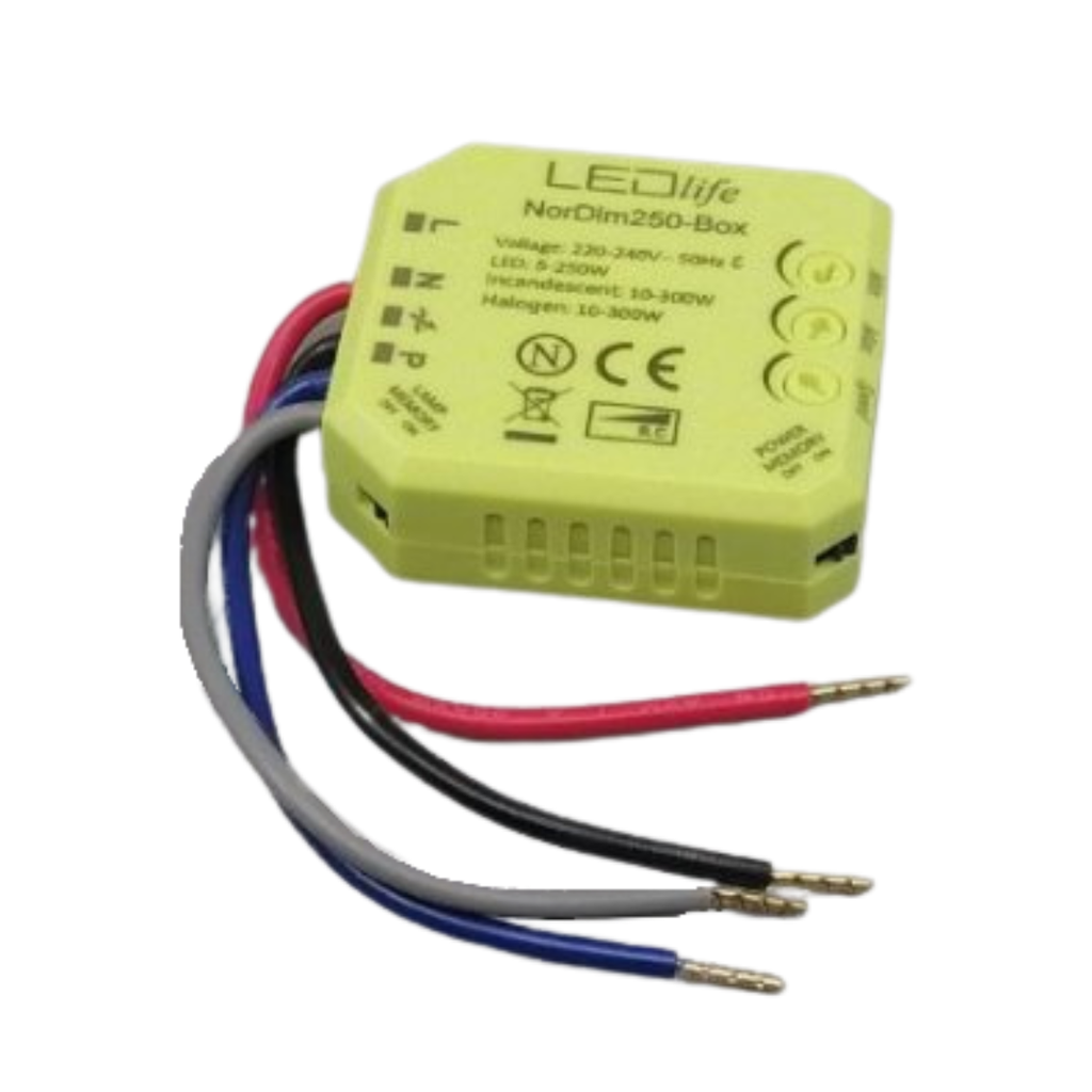 LED-dåse-Lysdæmper 5-250W - Justerbar dæmpning