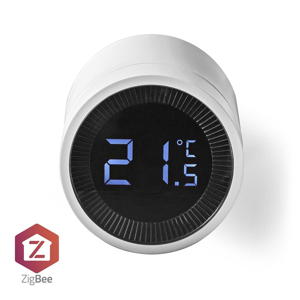 ZigBee Trådløs radiatortermostat - LCD, Hvid