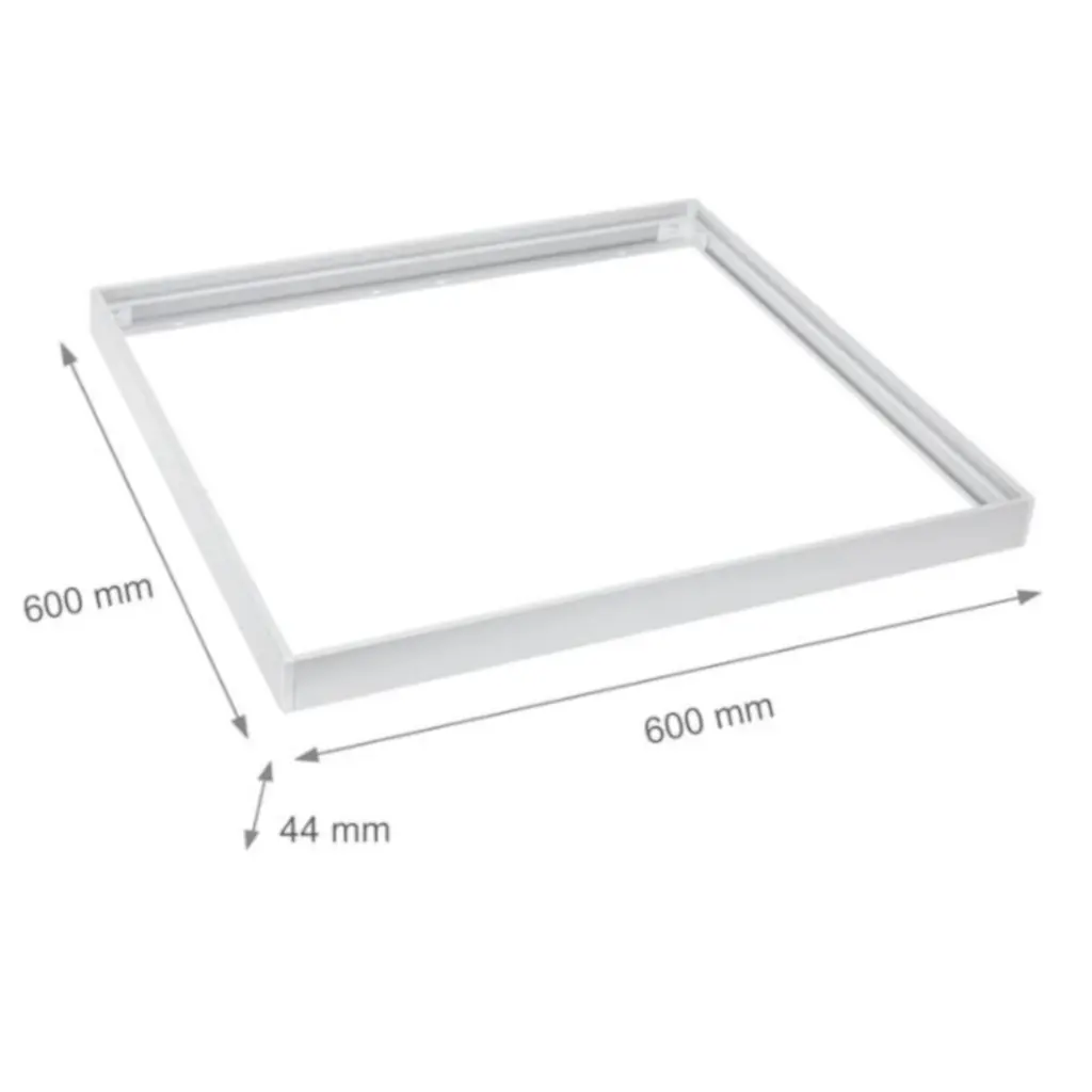 Ramme til 60x60 LED panel - Samles hurtigt, plast hjørner, Uden synlige skruer, hvid kant