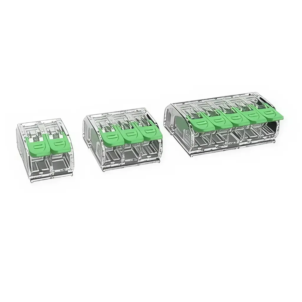 Skrueløs samlemuffe 3x0,2-4 mm2 Transparent