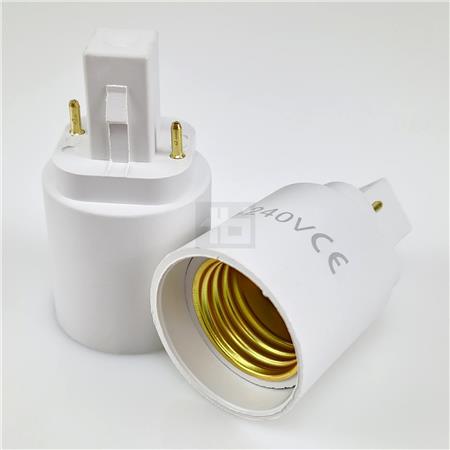 FATNINGSADAPTER PLAST G24D-E27 2-PINS