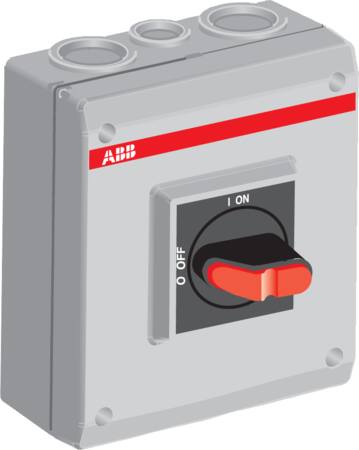 Sikkerhedsafbryder 16A 3 polet  med hjælpekontakt metrisk gevind sort greb OTP16T3M