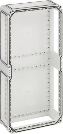 Kassebund Polycarbonat 640x320x130 med 6 flangeåbninger