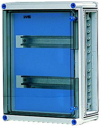 EKINDIN 33-2RK Kassebund incl DIN indsats 2x14 M Polycarbonat 320x320x130 med flangeåbninger