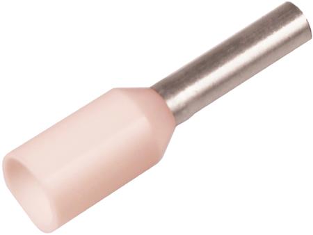 Isoleret terminalrør A0,75-6ET 0,75mm2 L6 Hvid