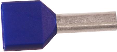 Isoleret TWIN-terminalrør A2,5-10ET2 2x2,5mm2 L10 Blå