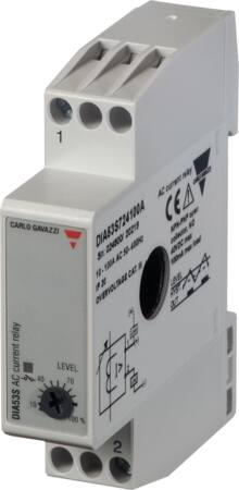 Strømmåletransformator med justerbar grænseværdi 5-50 AAC PNP/NPN transistor udg NO DIN DIA53S72450A