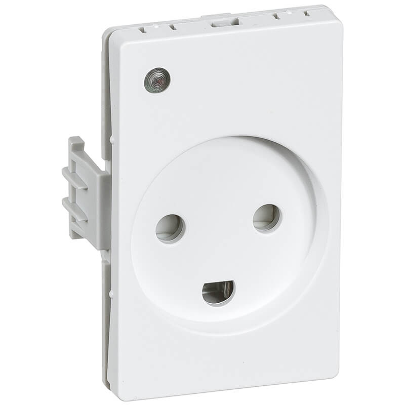 LK Clicline stikkontakt m jord m lampe  hvid