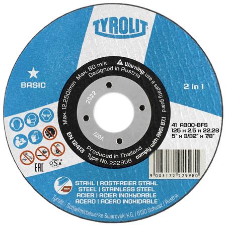 SKÆRESKIVE 125X2.5X22 INOX/STÅL